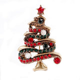 Elegant Rhinestone Christmas Tree Brooch