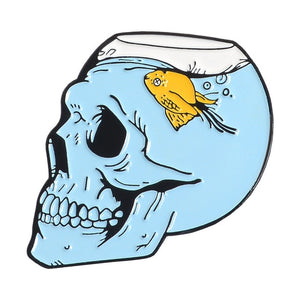 Skull Aquarium Enamel Pin