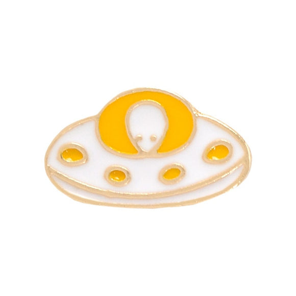 Yellow UFO Enamel Pins