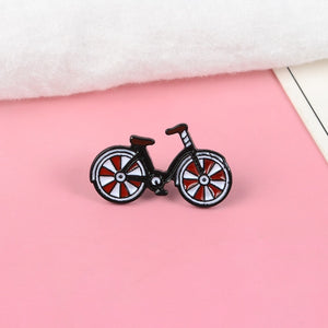 Red Bicycle Enamel Pins