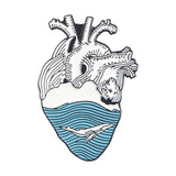 Blue Human Heart Lapel Pins