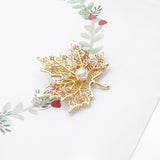 Crystal Maple Brooches