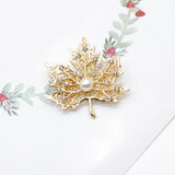 Crystal Maple Brooches