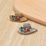 Gold Color Rhinestone Hat Brooches