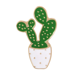 Green Cute Cactus Pins