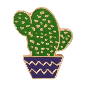 Cactus In A Purple Vase Pins