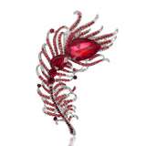 Feather Style Rhinestone Brooches