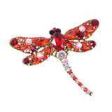 Crystal Dragonfly Brooches