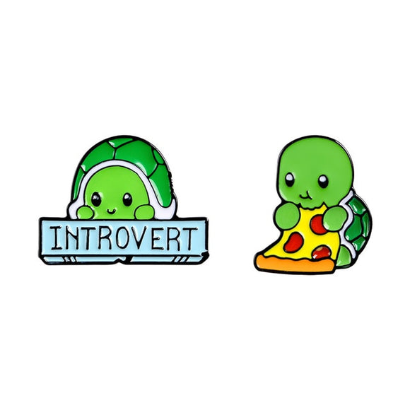 Introvert Turtle Enamel Pins