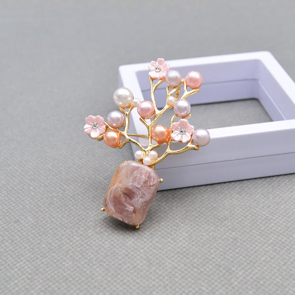 Classic Pearl Tree Brooches