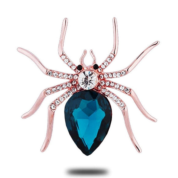 Spider Style Crystal Brooches