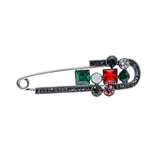 Crystal Safety Pin Brooches