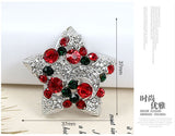 Elegant Rhinestone Christmas Star Brooch