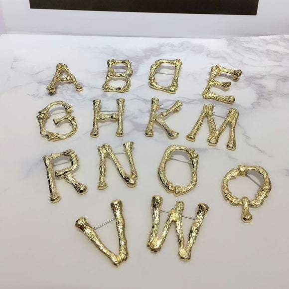 Gold Letter Brooches