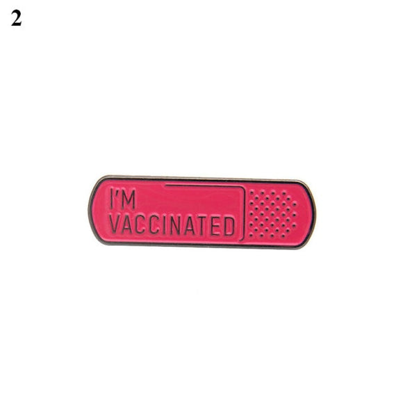 I'm Vaccinated Red Band-Aid Enamel Lapel Pin