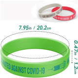 2PCS Silicone Fully Vaccinated Bracelets, Wristbands, Jewelry, Red, Black