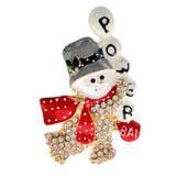 Snowman With Text Brooch