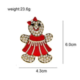 Baby Snowman With Red Dress Brooch