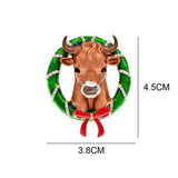Christmas Themed 3D Bull Head Brooch