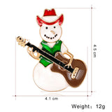 Snowman With Guitar Enamel Pin