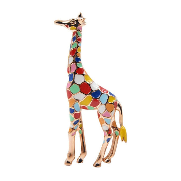 Enamel Giraffe Brooches