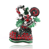 Christmas Boots With Candy Brooch