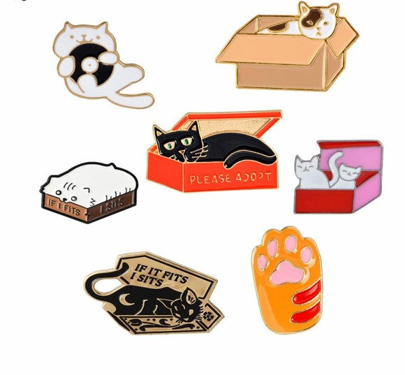 Cat In A Box Pins Collection