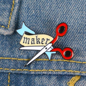 Maker Pin Scissors Brooches