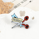 Maker Pin Scissors Brooches