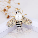 White Pearl Bee Brooches