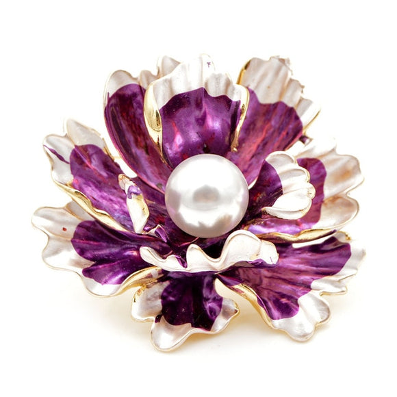 Large Wedding Flower Pearl Brooches